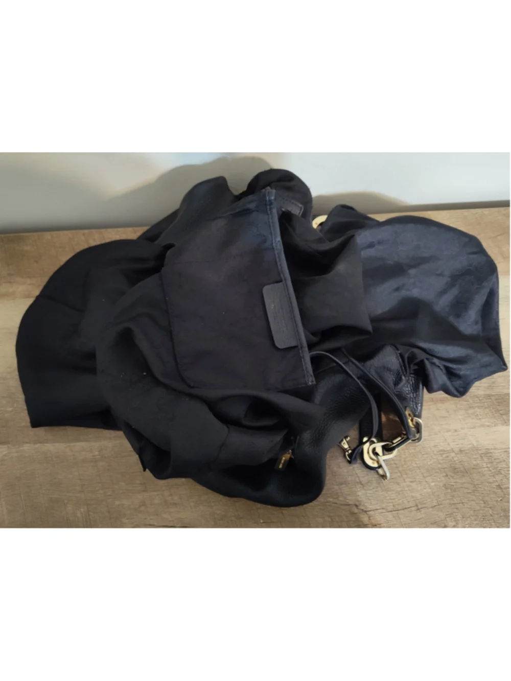 Women's Michael Kors Black Gold Hobo Bag One Size